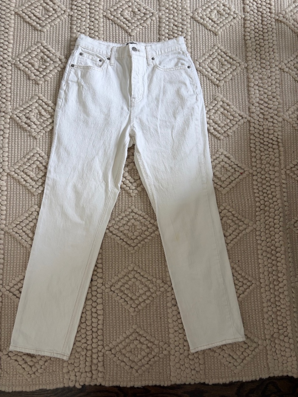 J.Crew Factory White High Rise Straight Jeans